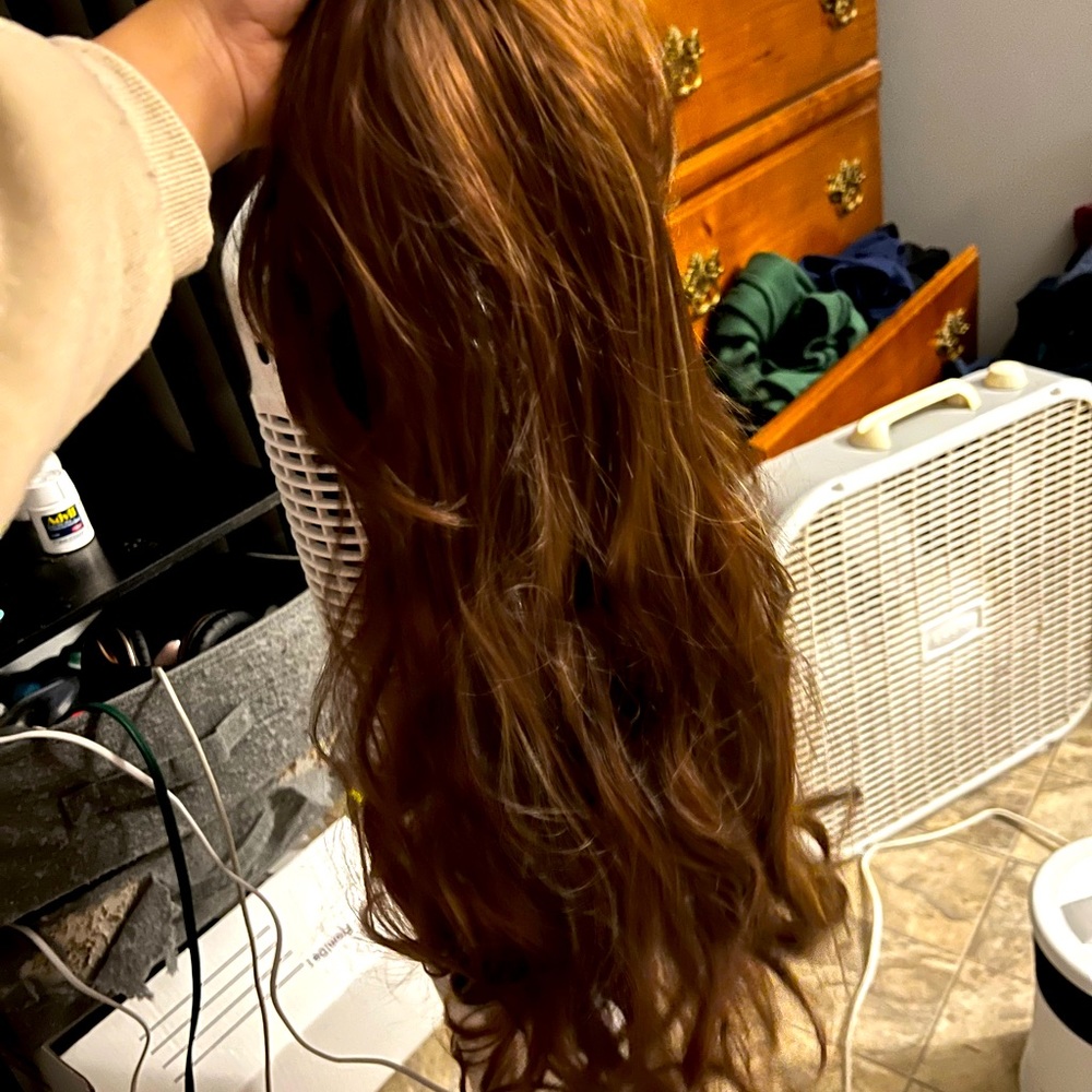 Brown Ombre Long Wave Wigs for Women, Brazilian Body Wave wig 25inches